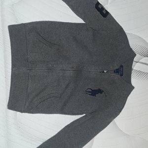Polo boys grey zip sweater cardigan